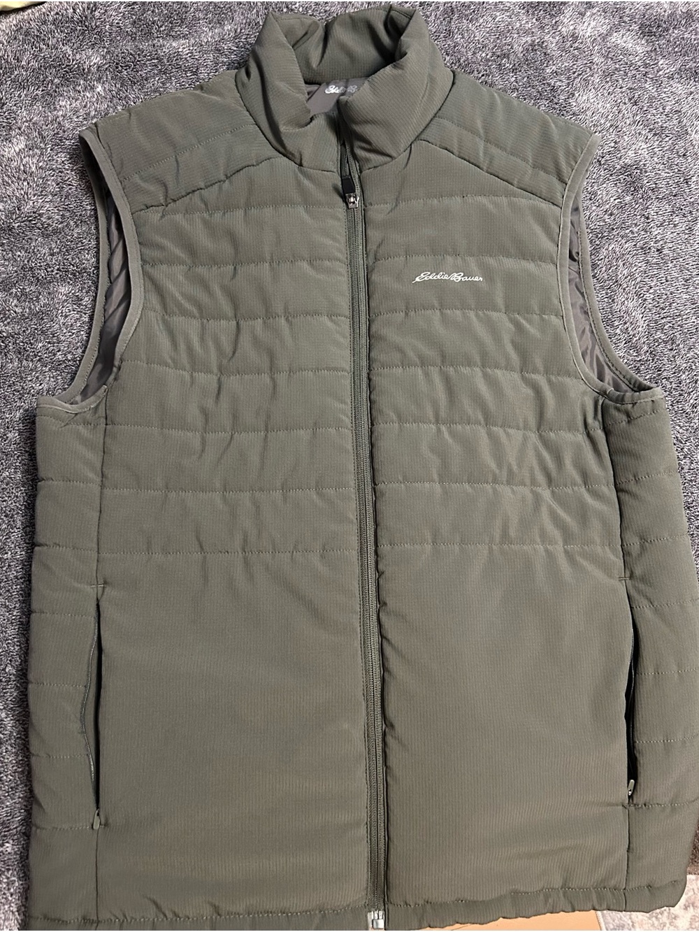 Eddie Bauer Olive Quilted Insulated Vest